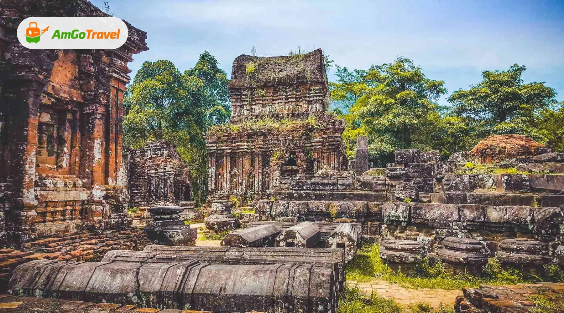 Ancient Cham brick tower ruins at My Son sanctuary